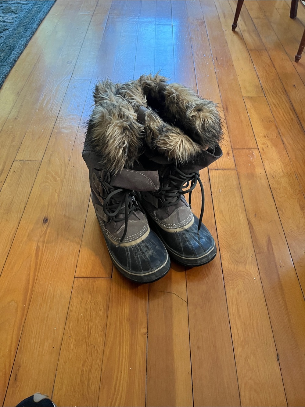 Sorel Kids Brown and Black Faux Fur Snow Boots